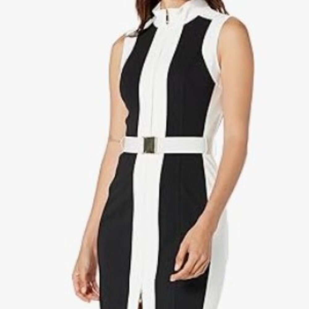 Tommy Hilfiger Women's Colorblock Black & White - Scuba Crepe Dress (Size 8) NWT